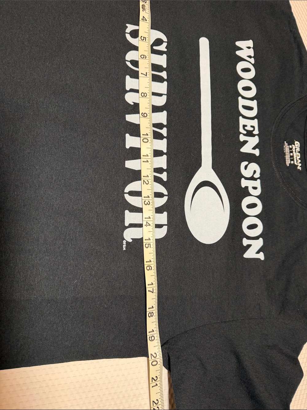 Gildan Black 'Wooden Spoon Survivor' Graphic Tee - Picture 3 of 6